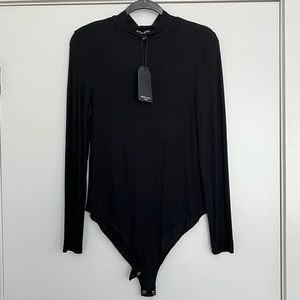 Black Ribbed Bodysuit